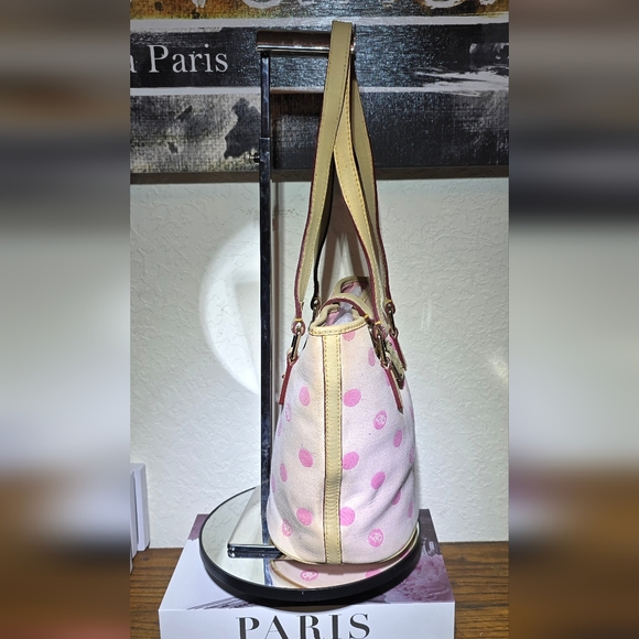 Dooney & Bourke Pink Polka Dot Tote - Picture 3 of 6